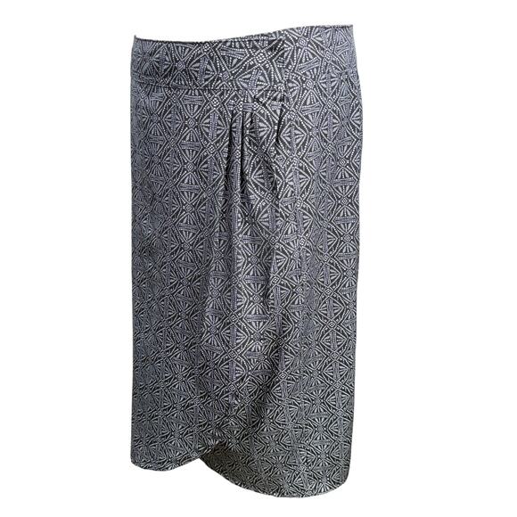 Rip Skirt Hawaii Blue Geo Knee Length 3 Wrap Skirt Pockets Size Large / 12-14 - Picture 2 of 6